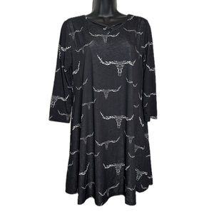 EUC Cowgirl Hardware Western Steer‎ Pattern Dress S